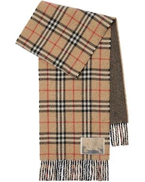 Burberry Reversible Checked Fringed Scarf - Multicolour