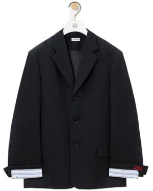 Loewe Notch-Lapel Wool Blazer - Blue
