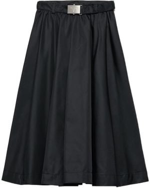 Prada Re-Nylon Belted Midi Skirt - Black