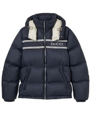 Gucci Zip-Up Puffer Jacket - Blue