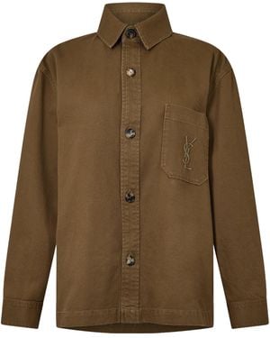 Saint Laurent Solid Color Casual Jacket - Green