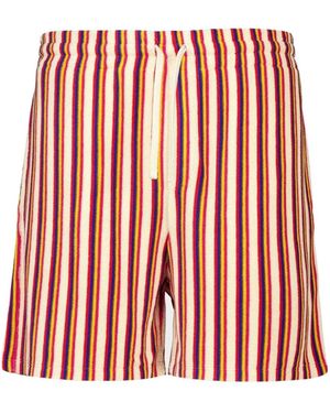 Valentino Striped Drawstring Shorts - Red