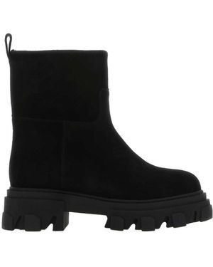 GIA COUTURE Round-Headed Ankle Boots - Black