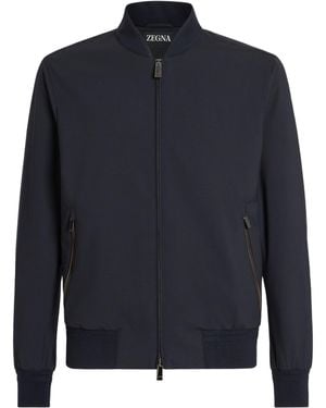 ZEGNA Z Zipped Elasticated Hem Bomber Jacket - Blue