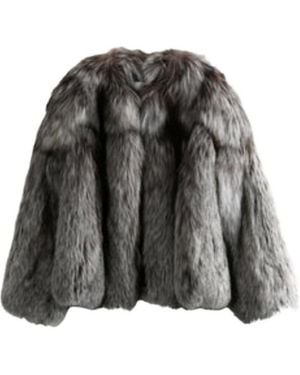 Yves Salomon Long-Sleeved Fur Jacket - Grey