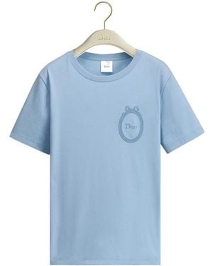 Dior Fitted Médaillon Embroidered T-Shirt - Blue