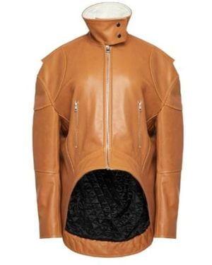 JW Anderson Curved Leather Jacket - Black