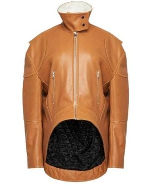 JW Anderson Curved Leather Jacket - Black
