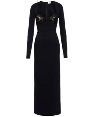 Magda Butrym Crochet-Trimmed Midi Dress - Black