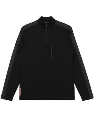 Prada Zipper Detail T-Shirt - Black