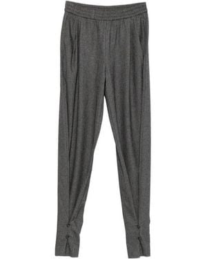 ANDAMANE Buttoned-Cuff Elasticated-Waist Trousers - Grey