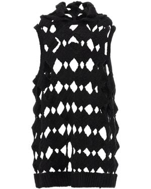Rick Owens Sarutanya Cut-Out Knitted Top - Black