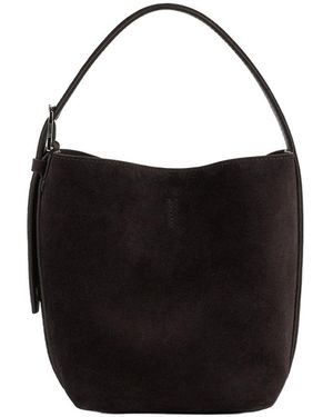 TOTEME Belted Suede Tote Bag - Black