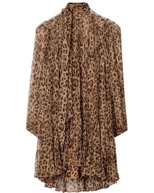 RIXO London Anaya Mini Dress - Brown