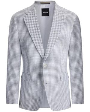 BOSS Lapel Long-Sleeved Suit Jacket - Blue