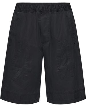 44 Label Group Embossed Logo Elastic Shorts - Blue