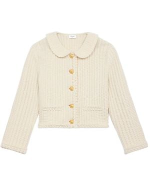 Celine Cardigan Jacket in Natural | Lyst