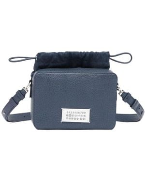 Maison Margiela Panelled Drawstring Shoulder Bag - Blue