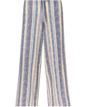 Anna Sui Striped Loosefit Knit Pants - Blue