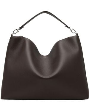 TOTEME Bevel Grained Leather Handbag - Black
