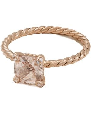 David Yurman Chatelaine 18-Karat Rose, Morganite And Diamond Ring - White