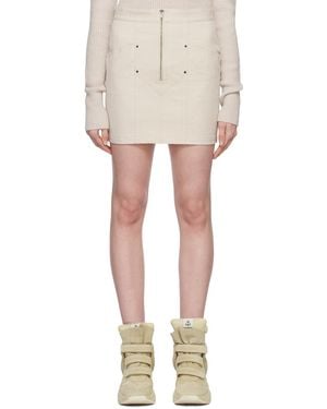 Isabel Marant Zip-Up Cotton Mini Skirt - White