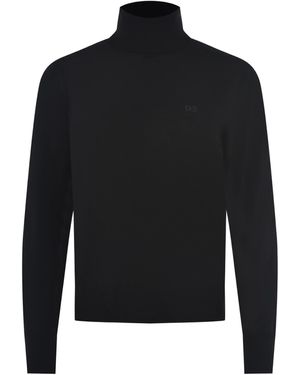 DSquared² Logo Embroidered Turtleneck Knit Jumper - Black