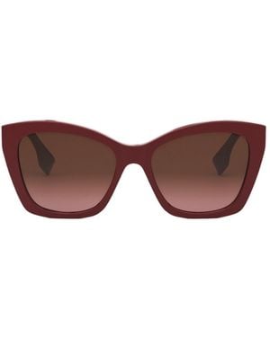Fendi Eyewear Butterfly Frame Sunglasses - Brown