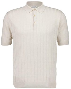 Boglioli Button Detailed Knitted Polo Shirt - White