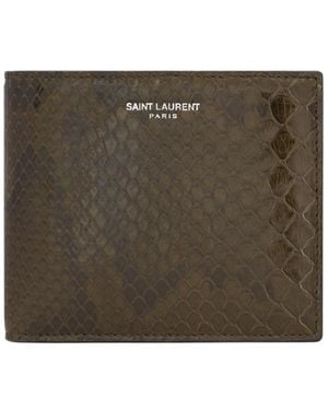 Saint Laurent Logo Wallet - Brown