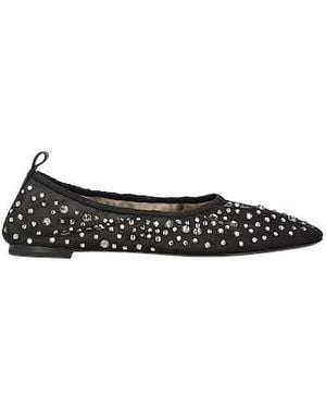 Tory Burch Ballet Flats With Crystal Embellishments - Black