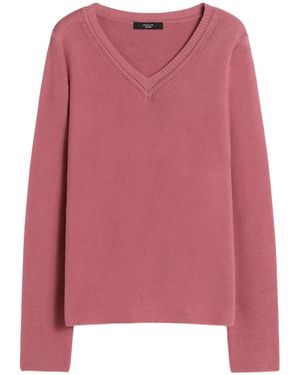 Weekend by Maxmara Ago V-Neck Long-Sleeved Jumper - Pink