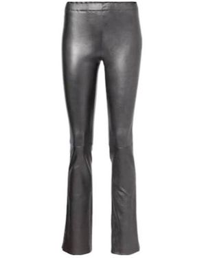 Stouls Leather Flared Pants - Gray