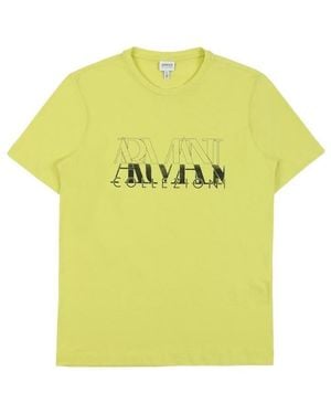Armani Collezioni Printed Round-Necked T-Shirt - Yellow