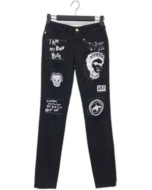 Just Cavalli Printed Denim Trousers - Black