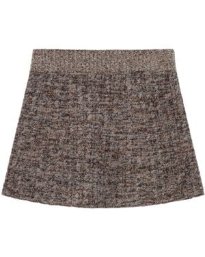 Stella McCartney Ribbed Chunky Knit Mini Skirt - Brown