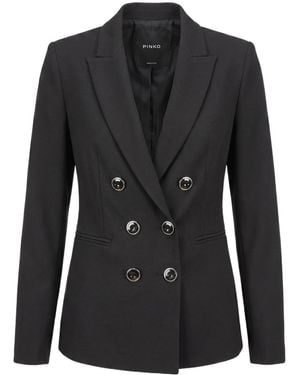 Pinko Double-Breasted Blazer - Black