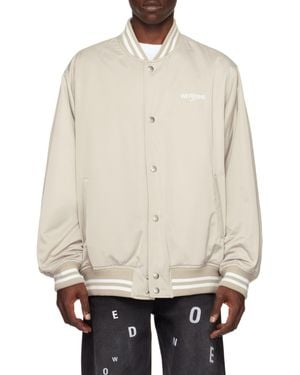 we11done Logo Baseball Jacket - Natural