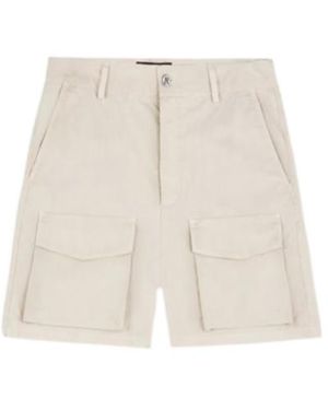 Represent Logo Plaque Cargo Shorts - Natural