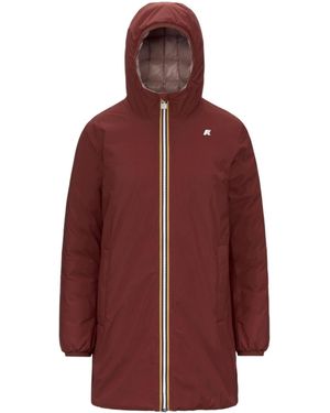K-Way Sophie Hooded Reversible Parka - Red