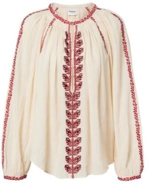 Isabel Marant Embroidered Cotton Blouse - Natural