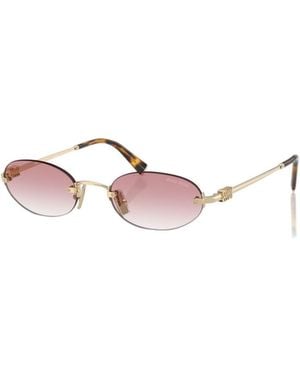Miu Miu Eyewear Oval Frame Sunglasses - White