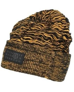 MM6 by Maison Margiela Two-Color Knitted Cap - Green