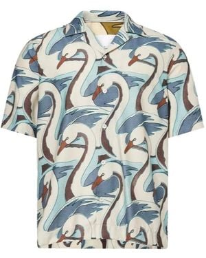 Paul Smith Swan-Print Shirt - Blue