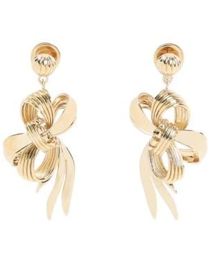 Miu Miu Metal Bow Earrings - Metallic