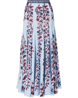 FARM Rio Marcelle Pleated Maxi Skirt - Blue