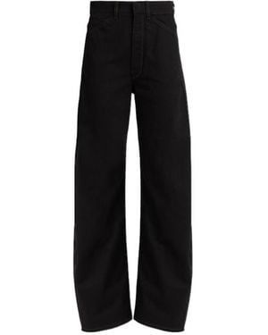 Lemaire High Waist Curved Cotton Trousers - Black