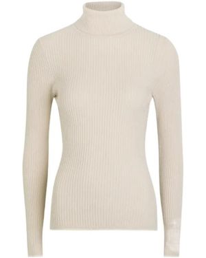 Varley Ravena Ribbed Roll-Neck Top - White
