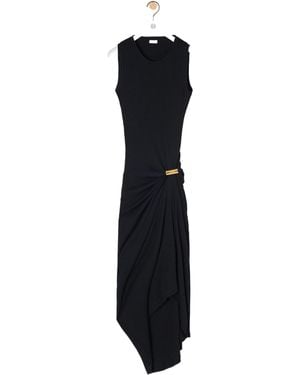 Loewe Ribbed Midi Tank Dress - Black