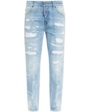DSquared² Distressed Teddy Jeans - Blue
